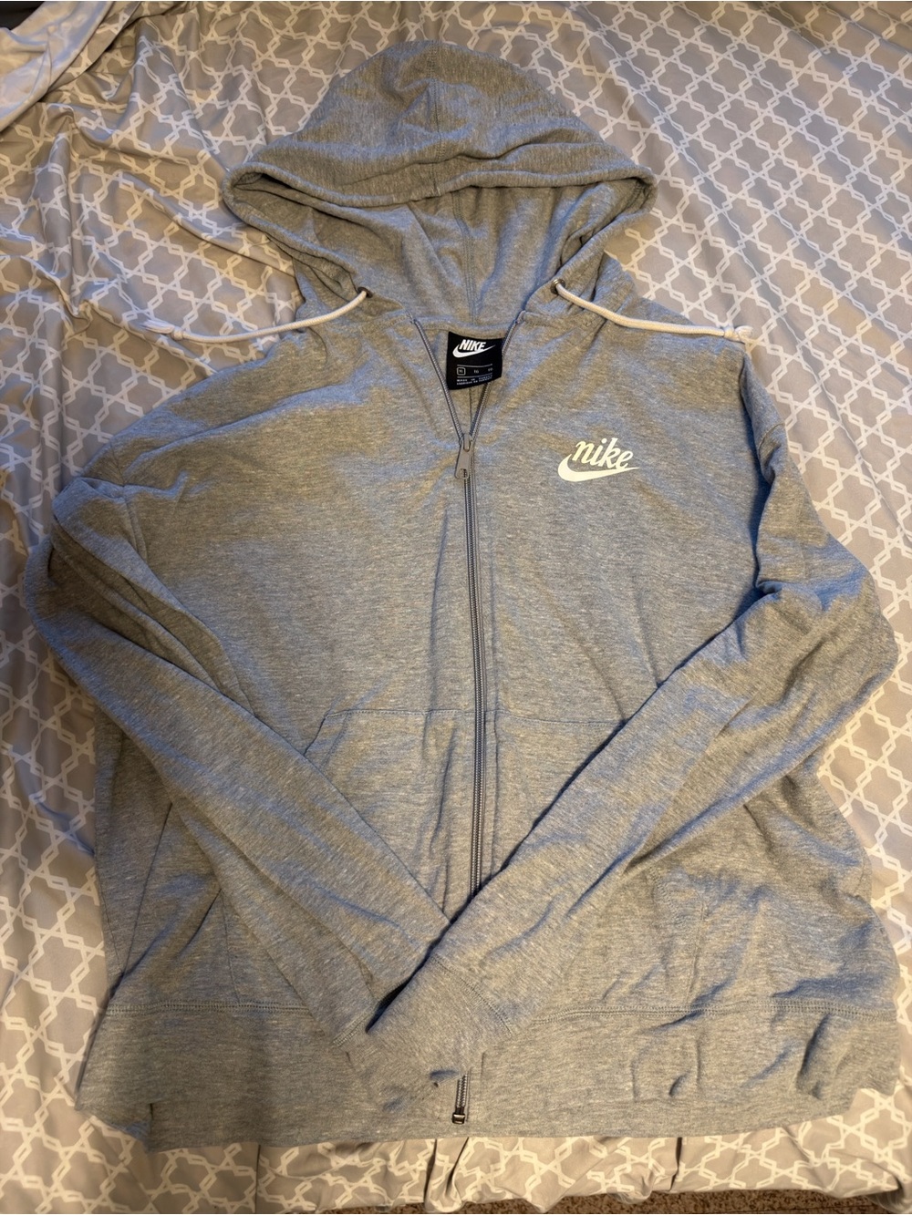 Nike Light Gray Women's Zip-Up Hoodie Jacket